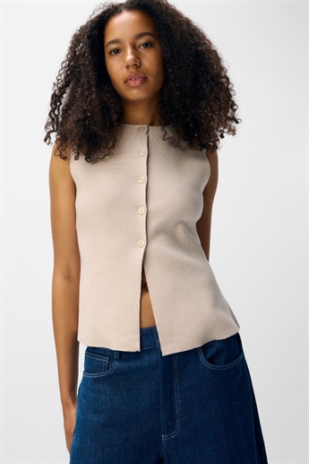 Reya Knit Vest, Silver Gray